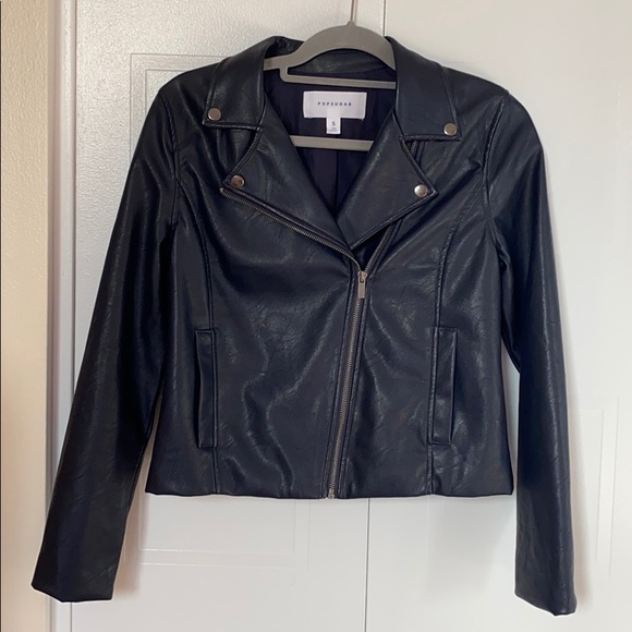 POPSUGAR Jackets & Blazers - NWOT Navy Leather Jacket